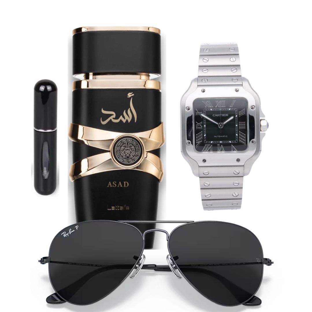ASAD+SANTOSPLATANEGRO+GAFASRAYBAN+PERFUM